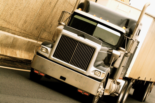 Tilted Image Of A Semi-truck